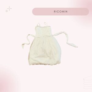 Vintage Children's White Dress with Lace and Ribbons